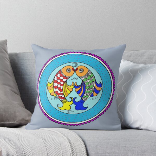 Item preview, Happy vibes fish mithila folk art  designed and sold by Richa Maurya.