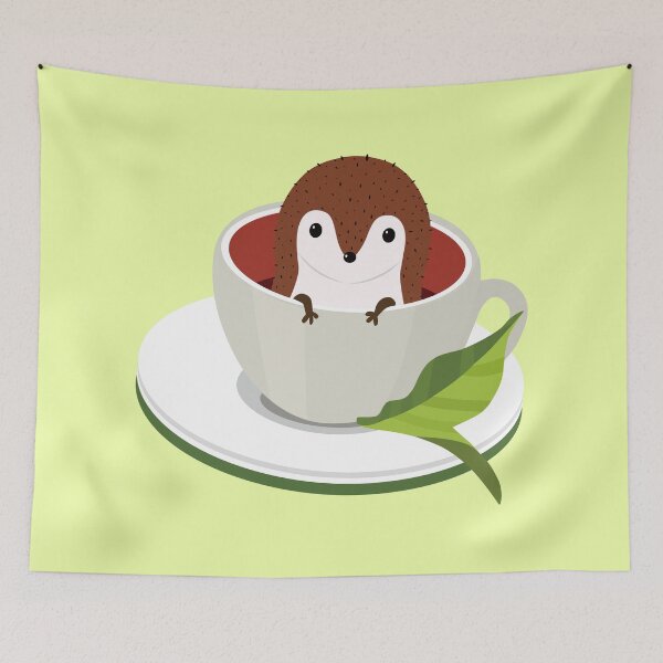 Item preview, Hedgehog in Coffee Cup designed and sold by Julia2Julia.