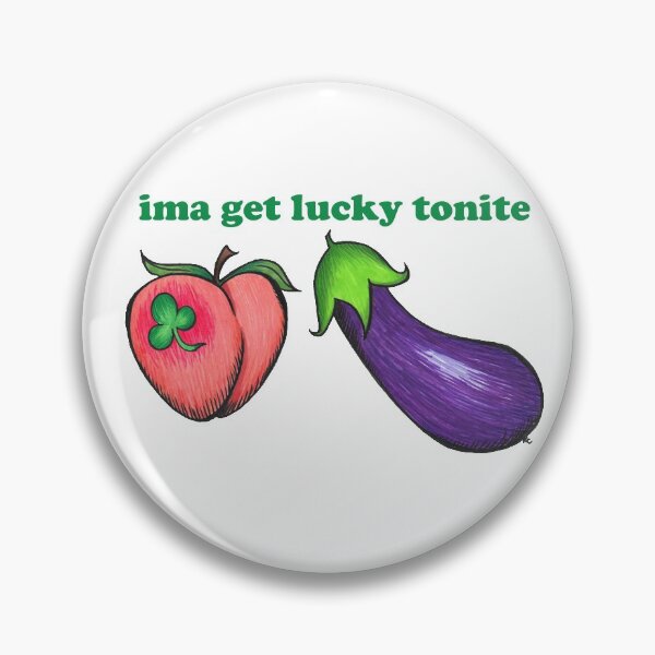 Item preview, Peach and Eggplant Emojis - Ima Get Lucky Tonite designed and sold by The White Bat.