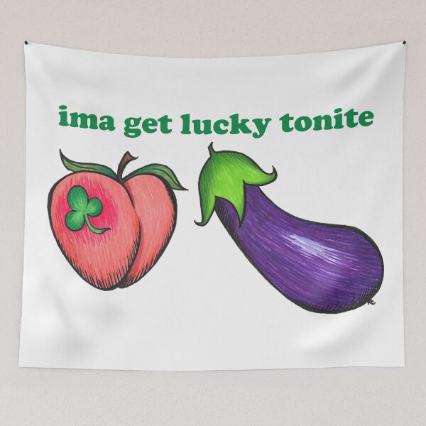 Item preview, Peach and Eggplant Emojis - Ima Get Lucky Tonite designed and sold by The White Bat.