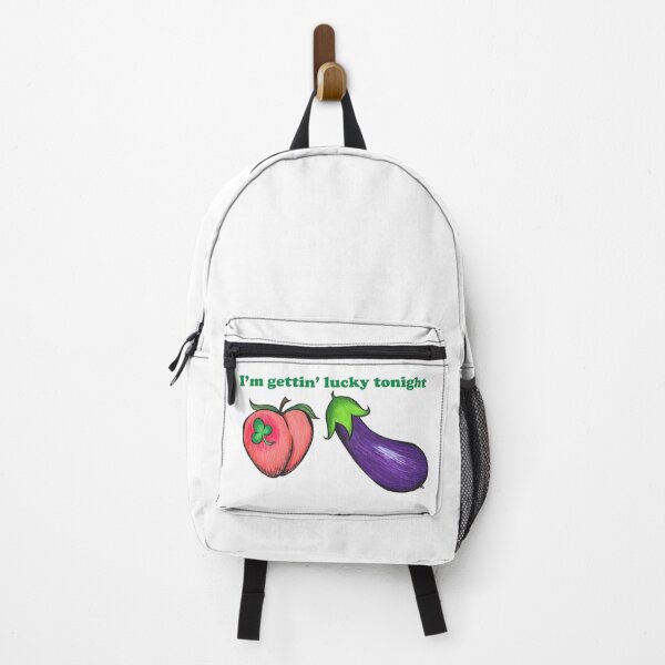 Item preview, Copy of Peach and Eggplant Emojis - I'm Gettin' Lucky Tonight designed and sold by The White Bat.