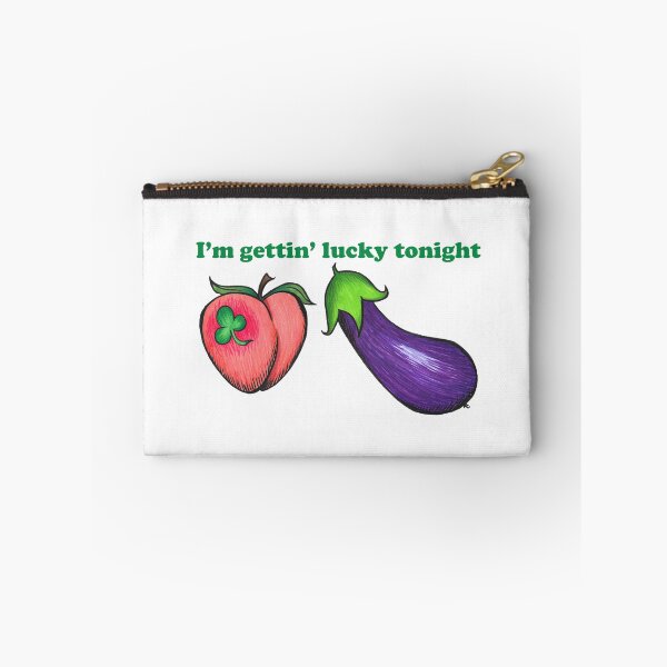 Item preview, Copy of Peach and Eggplant Emojis - I'm Gettin' Lucky Tonight designed and sold by The White Bat.