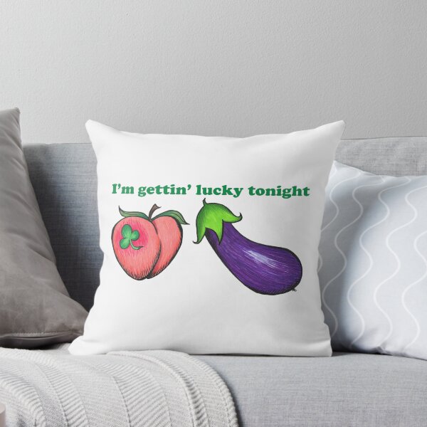 Item preview, Copy of Peach and Eggplant Emojis - I'm Gettin' Lucky Tonight designed and sold by The White Bat.