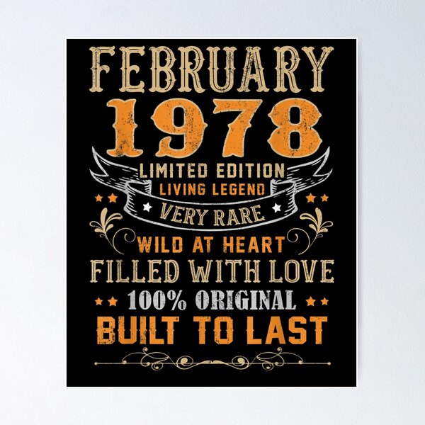 Item preview, February 1978 43 Years Old 43rd Birthday Gifts designed and sold by lolahomya.