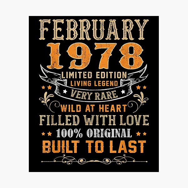 Item preview, February 1978 43 Years Old 43rd Birthday Gifts designed and sold by lolahomya.