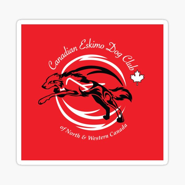 Canadian Eskimo Dog Club of Northern and Western Canada - logo 1 red Sticker