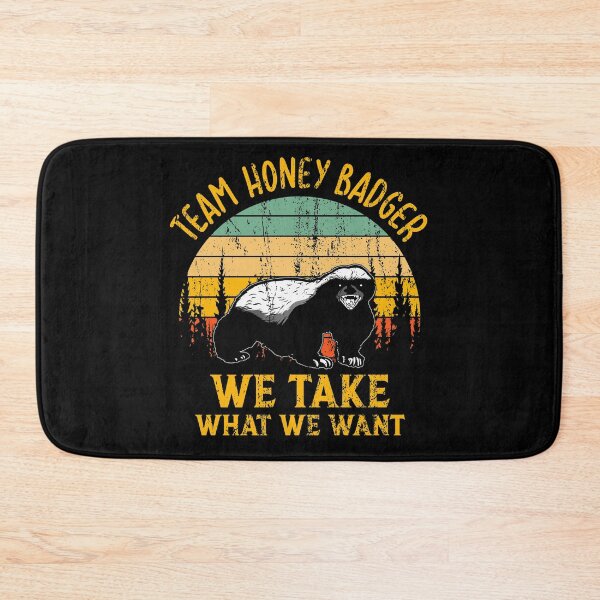 Item preview, Honey Badger Dont Care We Take What We Want Snarling Wild Animal Vintage Sunset designed and sold by Dolphin Graphic.