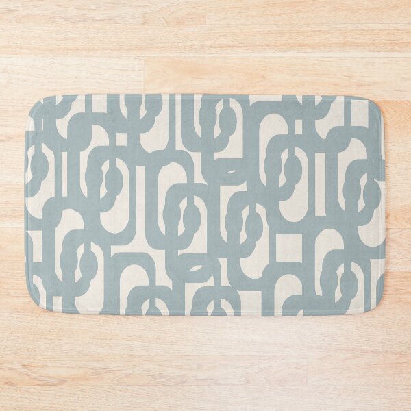 Item preview, Midcentury Modern Loops Pattern in Light Blue-Grey and Cream designed and sold by kierkegaard.