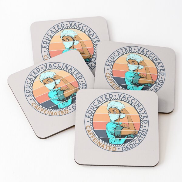 Item preview, Educated Vaccinated Caffeinated Dedicated Funny Nurse Coffee designed and sold by markknotts.