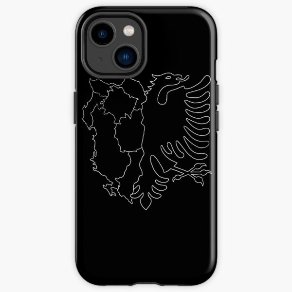 Albanische Adlerflagge / Karte (schwarz) iPhone Robuste Hülle