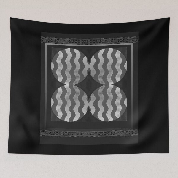 Item preview, WAVE SQUARE BLACK AND GREY designed and sold by MelodyArmstrong.