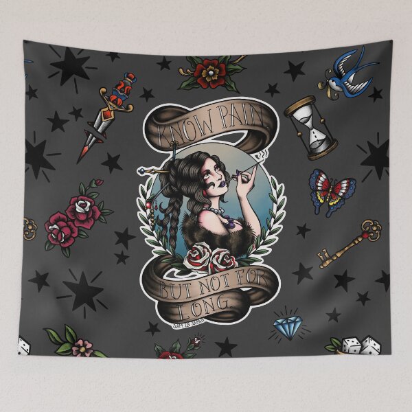 Item preview, Lulu from Final Fantasy 10 (FFX) in American Traditional Tattoo Portrait Style designed and sold by SamInJapan.