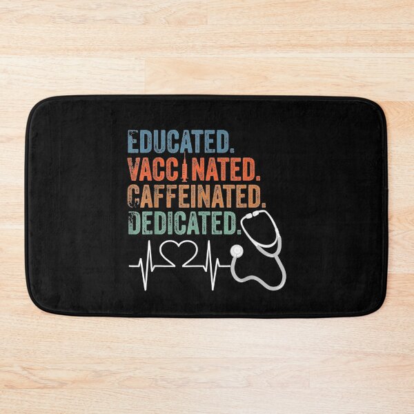 Item preview, Educated Vaccinated Caffeinated Dedicated Funny Nurse designed and sold by birdmorrison.