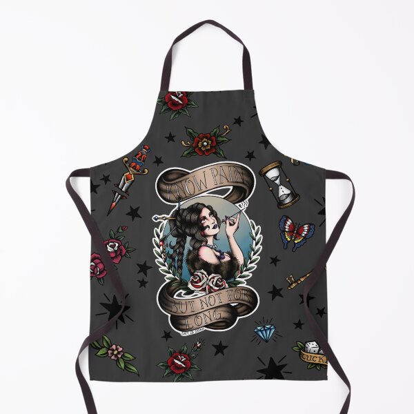 Item preview, Lulu from Final Fantasy 10 (FFX) in American Traditional Tattoo Portrait Style designed and sold by SamInJapan.