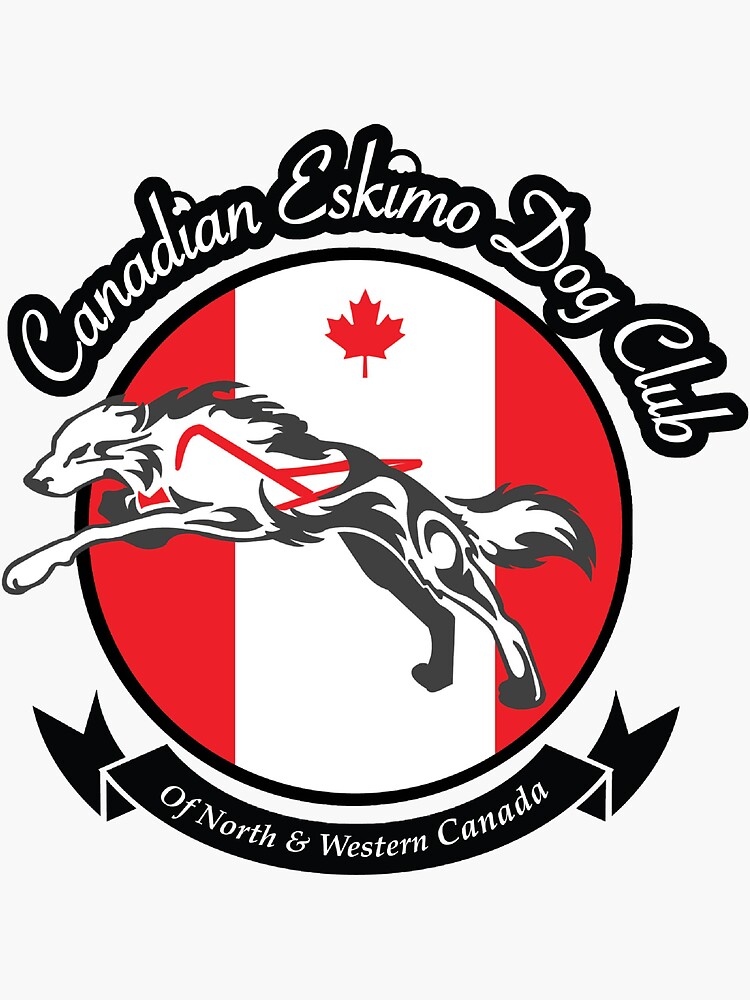 Thumbnail 3 of 3, Sticker, Canadian Eskimo Dog Club of North & Western Canada logo 2 transparent designed and sold by CEDClub.