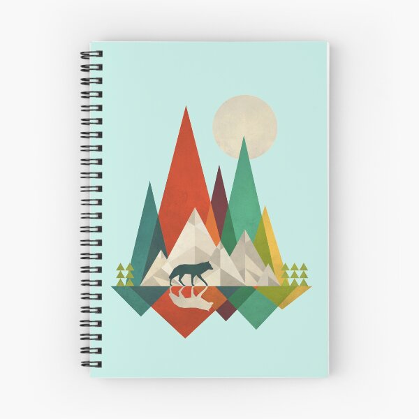 Item preview, Wolf in the Mountains on a Full Moon / Sun - Vector Artwork designed and sold by solrevolver.