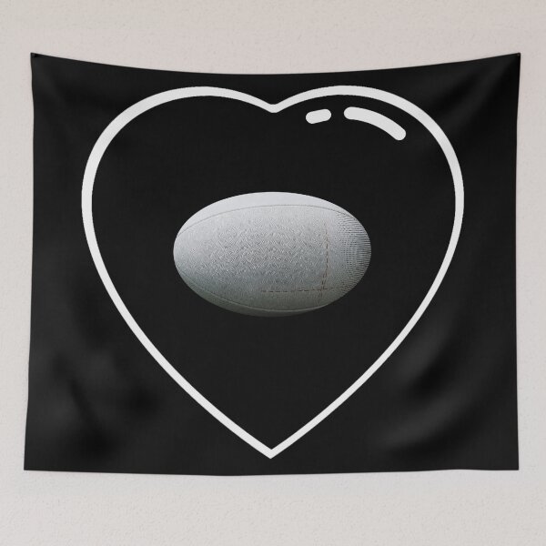 Item preview, Black heart rugby ball designed and sold by Astralia.