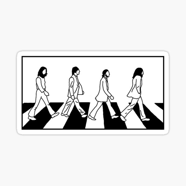Pack of 5 Beatles Abbey Road round peel-off vinyl stickers py decals 