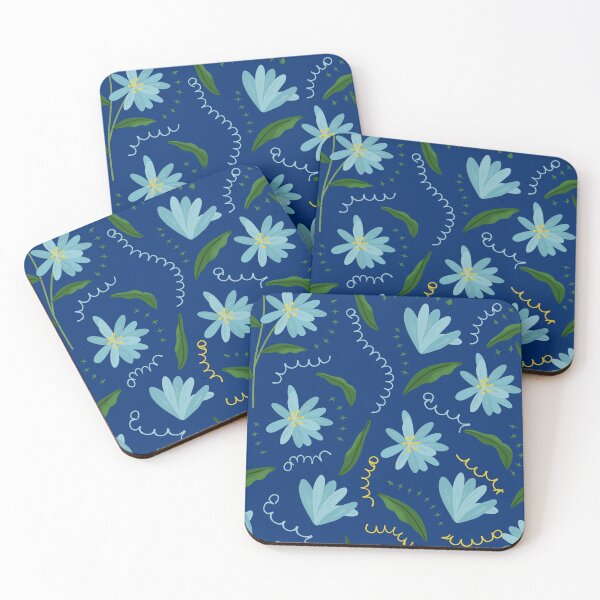 Item preview, blue flowers pattern designed and sold by myinkcolour.