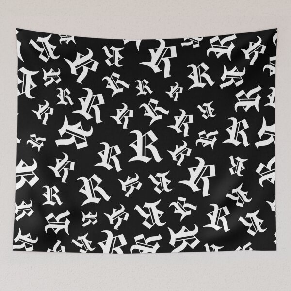 Item preview, R – Old English Initial White Letter R Pattern  designed and sold by Typeglyphs.
