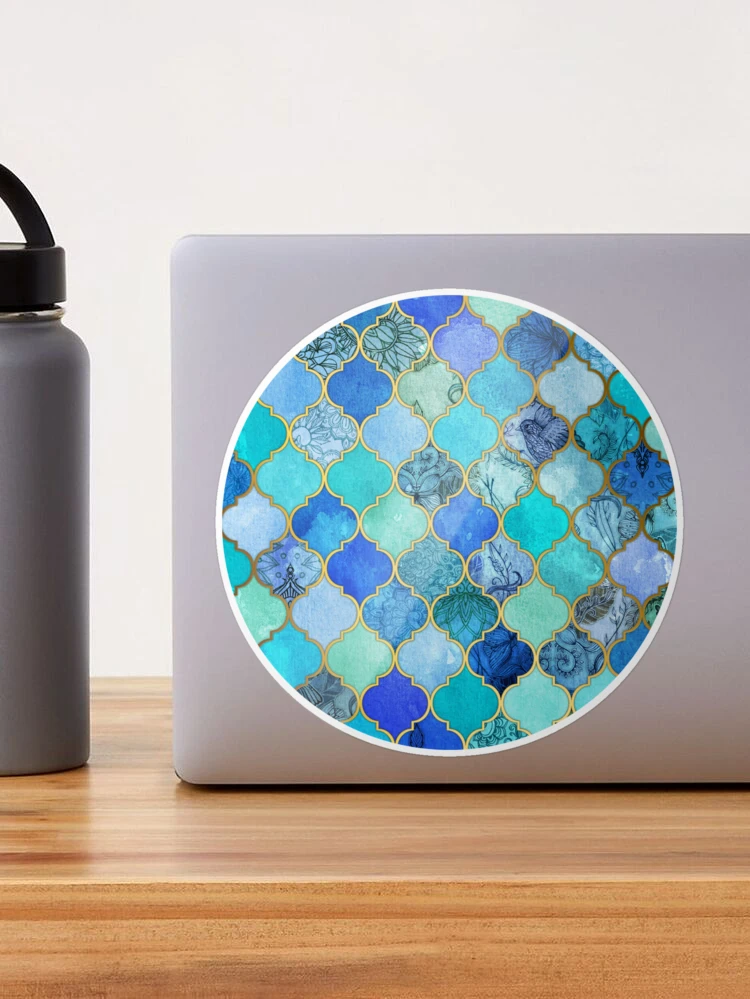 Society6 ケース Cobalt Blue, Aqua & Gold Decorative Moroccan farp,x_large,wall_texture,