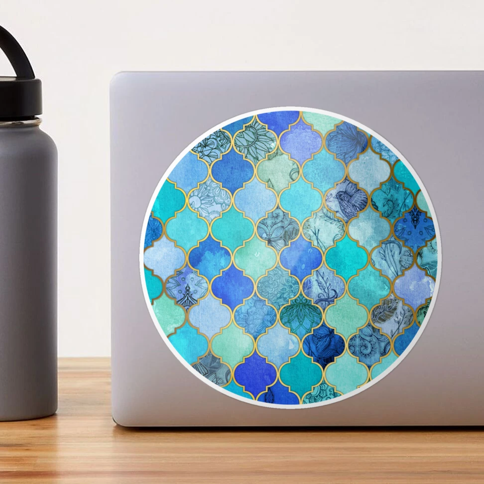 Society6 ケース Cobalt Blue, Aqua & Gold Decorative Moroccan Cobalt Blue, Aqua & Gold Decorative Moroccan Tile Pattern