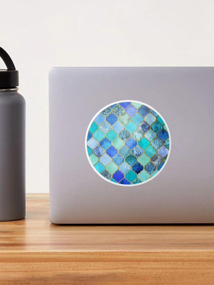 Society6 ケース Cobalt Blue, Aqua & Gold Decorative Moroccan fcp,medium,wall_texture,