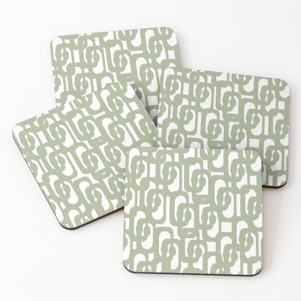 Item preview, Midcentury Modern Loops Pattern in Sage Green and White designed and sold by kierkegaard.