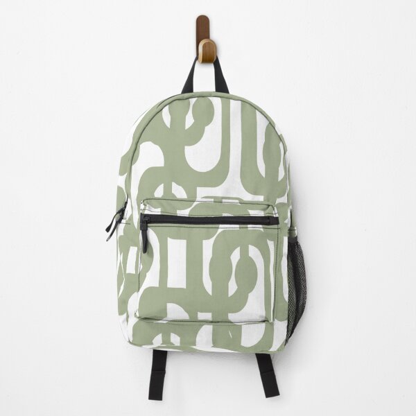 Item preview, Midcentury Modern Loops Pattern in Sage Green and White designed and sold by kierkegaard.