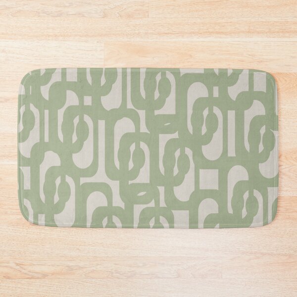 Item preview, Midcentury Modern Loops Pattern in Sage Green and Beige designed and sold by kierkegaard.