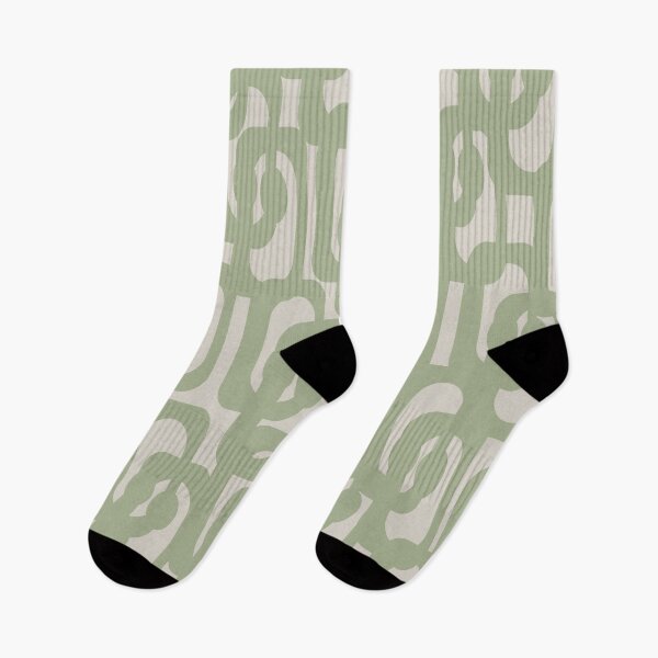 Item preview, Midcentury Modern Loops Pattern in Sage Green and Beige designed and sold by kierkegaard.