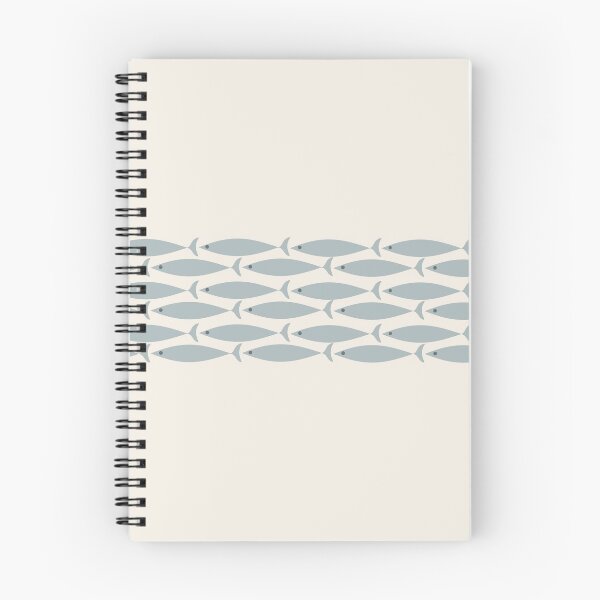 Item preview, Fish Stripe 6 - Minimalist Mid Century Modern Pattern in Cream and Light Blue-Grey designed and sold by kierkegaard.