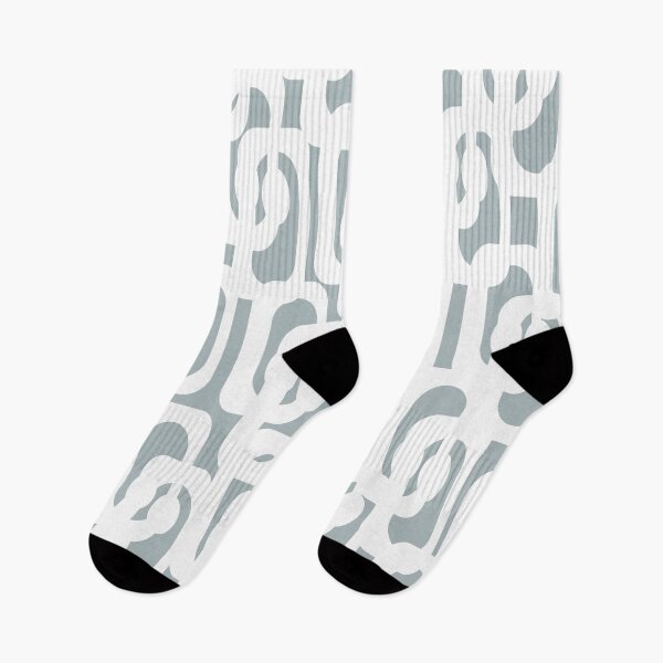 Item preview, Midcentury Modern Loops Pattern in Light Blue-Grey and White designed and sold by kierkegaard.