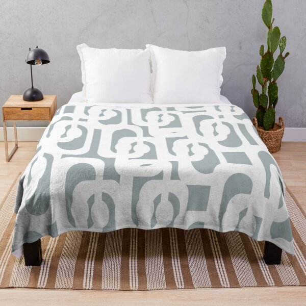 Item preview, Midcentury Modern Loops Pattern in Light Blue-Grey and White designed and sold by kierkegaard.