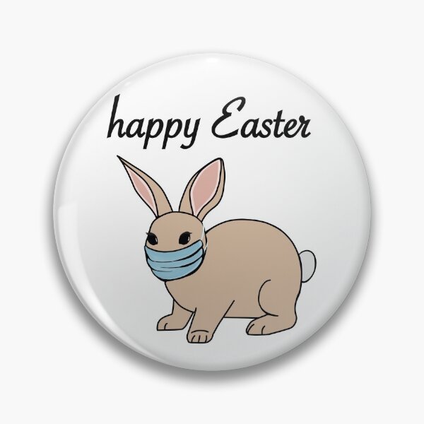 Item preview, Easter Bunny with Face Mask/ Happy Easter!/ Easter Bunny with writing designed and sold by muffinstandd.