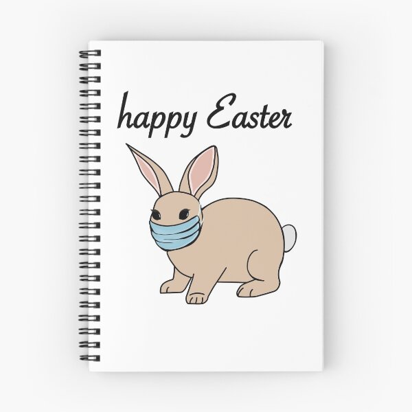 Item preview, Easter Bunny with Face Mask/ Happy Easter!/ Easter Bunny with writing designed and sold by muffinstandd.