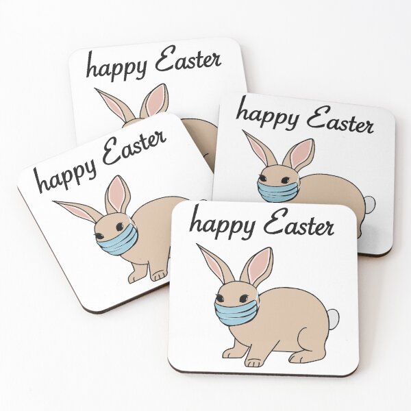 Item preview, Easter Bunny with Face Mask/ Happy Easter!/ Easter Bunny with writing designed and sold by muffinstandd.