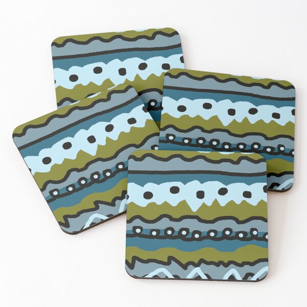 Item preview, Fun Green and Blue Squiggles and Dots Design designed and sold by Jessielee72.