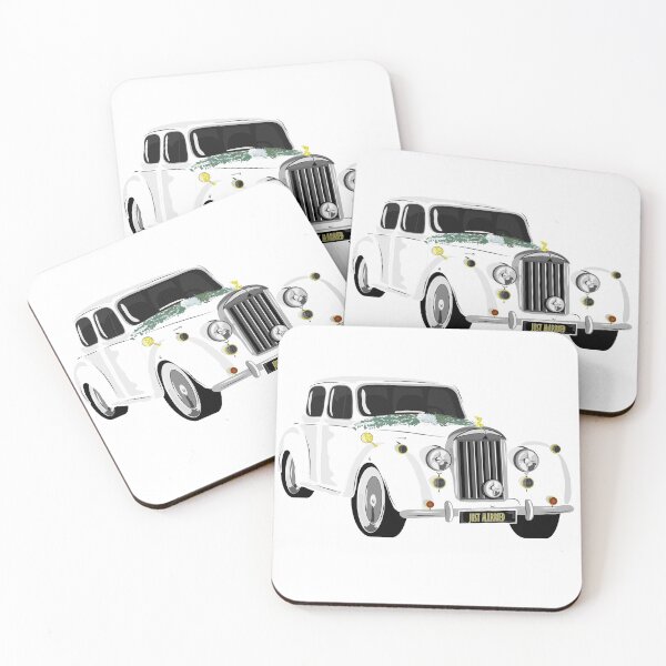 Item preview, wedding car, vintage car, just married, save the date designed and sold by DenicaStudio.