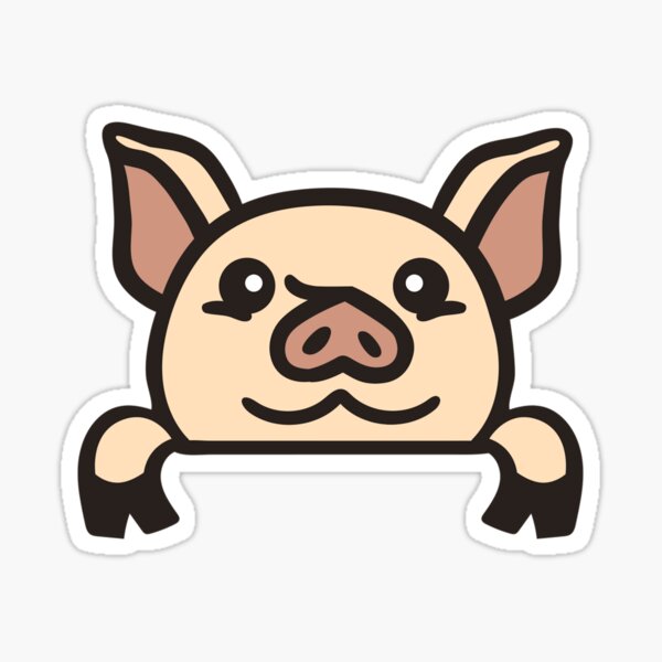 peeking pig Sticker