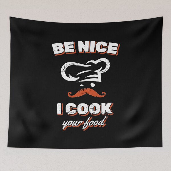 Item preview, Be Nice I Cook your Food Frying Pan Rolling Pin Bake Cooking Ingredients Recipe Bread Dough Bake Oven Chef Food Top designed and sold by shirti.