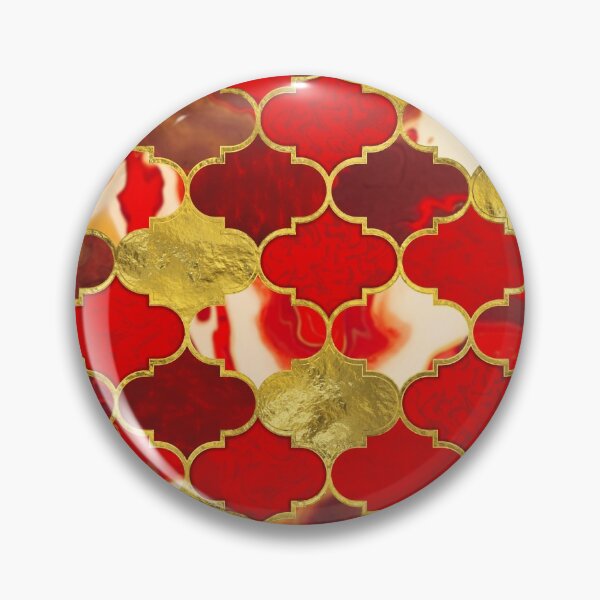 Item preview, Moroccan trellis Reds and Gold designed and sold by k9printart.