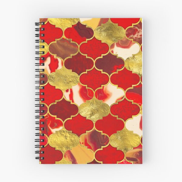 Item preview, Moroccan trellis Reds and Gold designed and sold by k9printart.