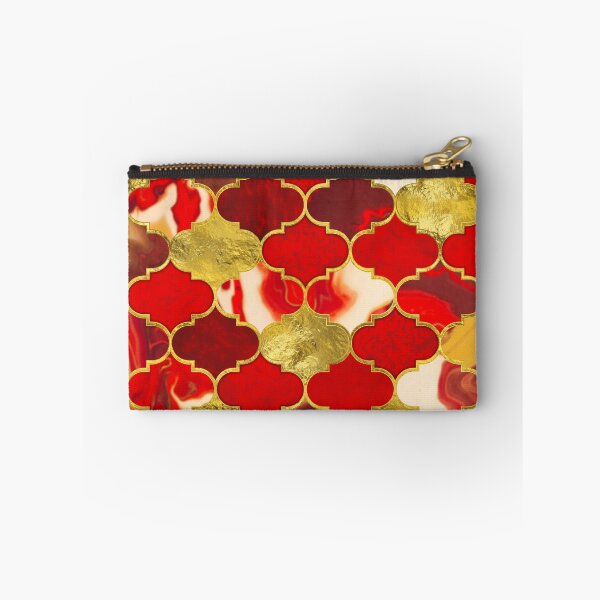 Item preview, Moroccan trellis Reds and Gold designed and sold by k9printart.