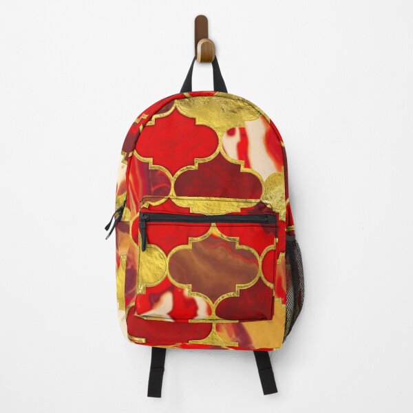 Item preview, Moroccan trellis Reds and Gold designed and sold by k9printart.