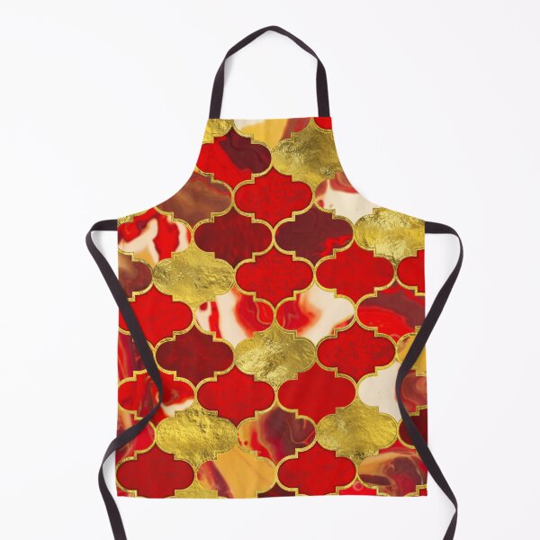 Item preview, Moroccan trellis Reds and Gold designed and sold by k9printart.