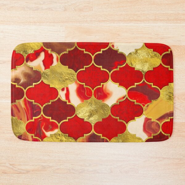Item preview, Moroccan trellis Reds and Gold designed and sold by k9printart.