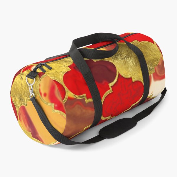 Item preview, Moroccan trellis Reds and Gold designed and sold by k9printart.
