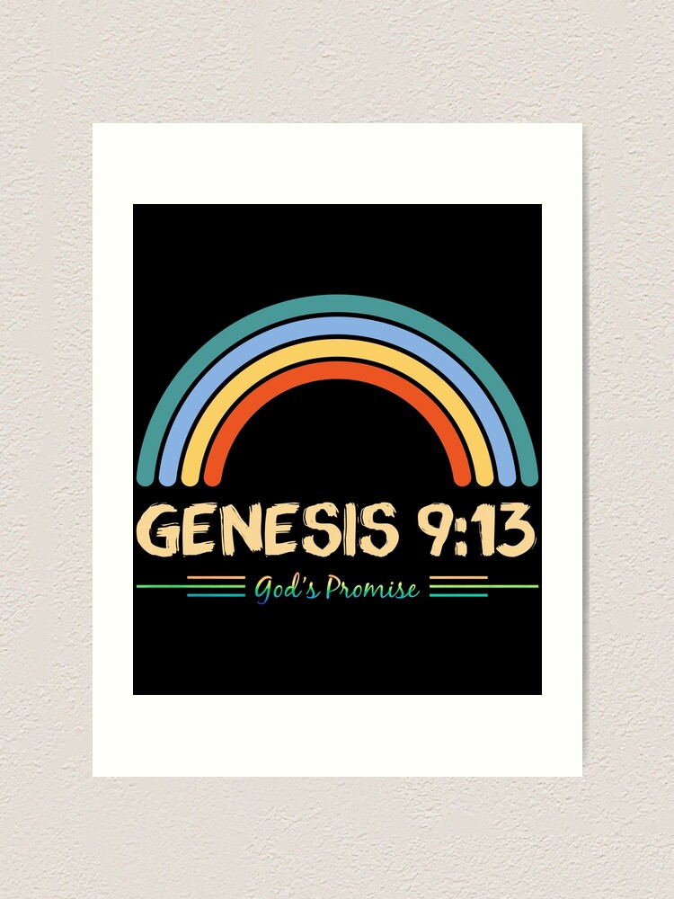 Genesis 9:13. God's Rainbow. God's Promise. Christian Wall Art. Sunday  School Decor. Church Decor. Christian Playroom Wall Art. Bible Verse.