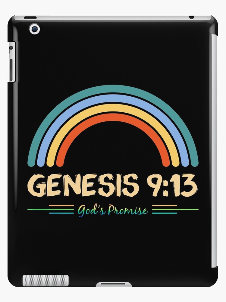 Genesis 9:13 God's Promise Faithfully Rainbow Bible Verse Jesus Church  Prayer Religious Christian God Lord Design iPad Case & Skin by shirti